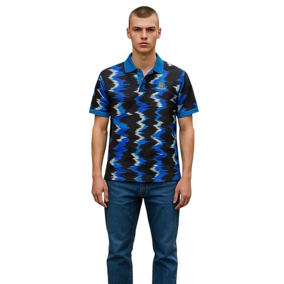 Nike Dri-FIT Men’s Polo Shirt M | Multicolor Blue | Slim Fit Tennis Court Style - Picture 1 of 7